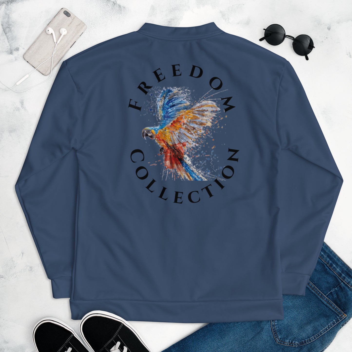 Uniekkly Me Freedom Unisex Bomber Jacket - Blue