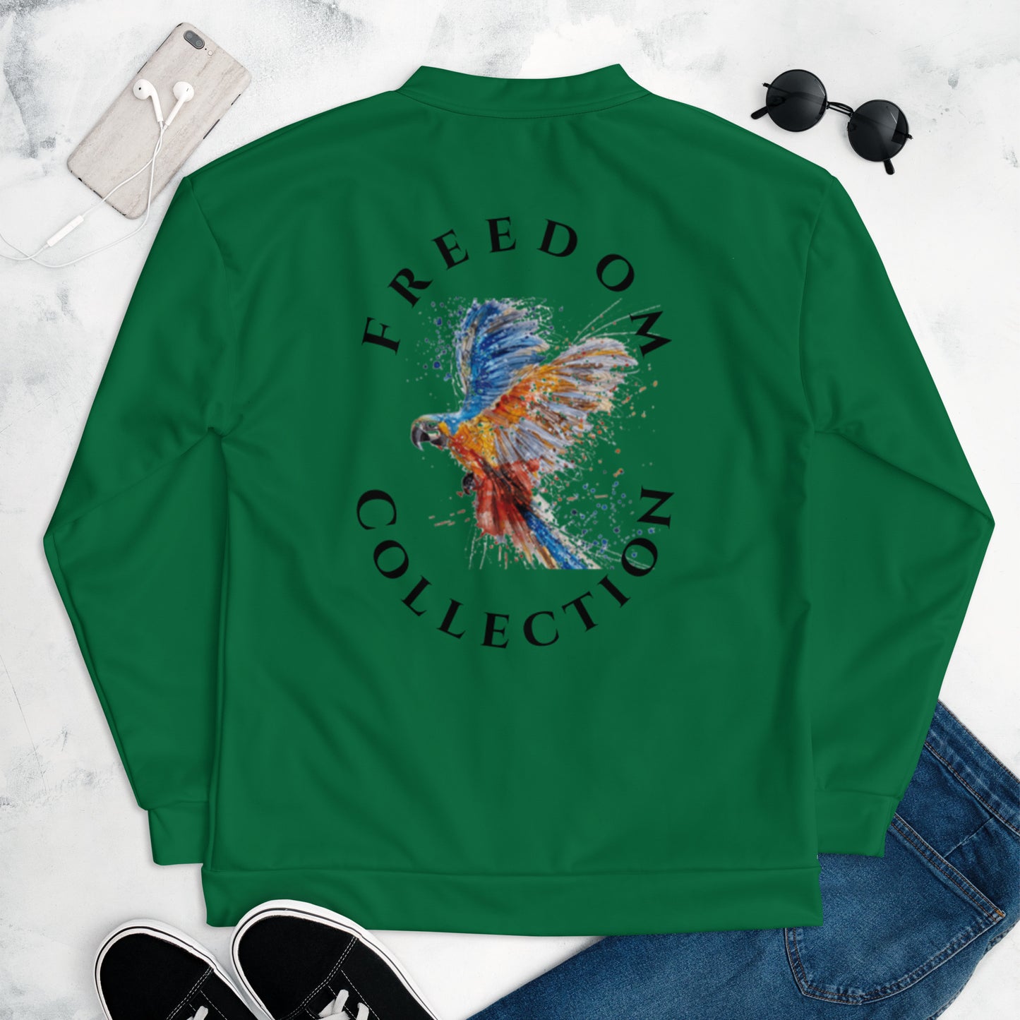 Uniekkly Me Freedom Unisex Bomber Jacket - Green