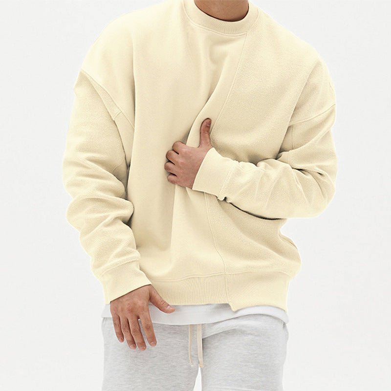 Round Neck Asymmetric Waist Pullover