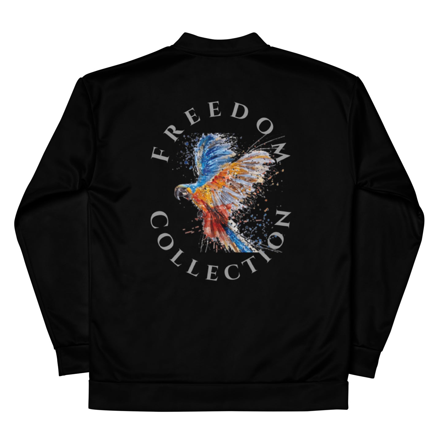 Uniekkly Me Freedom Unisex Bomber Jacket - Black (gry/wht)