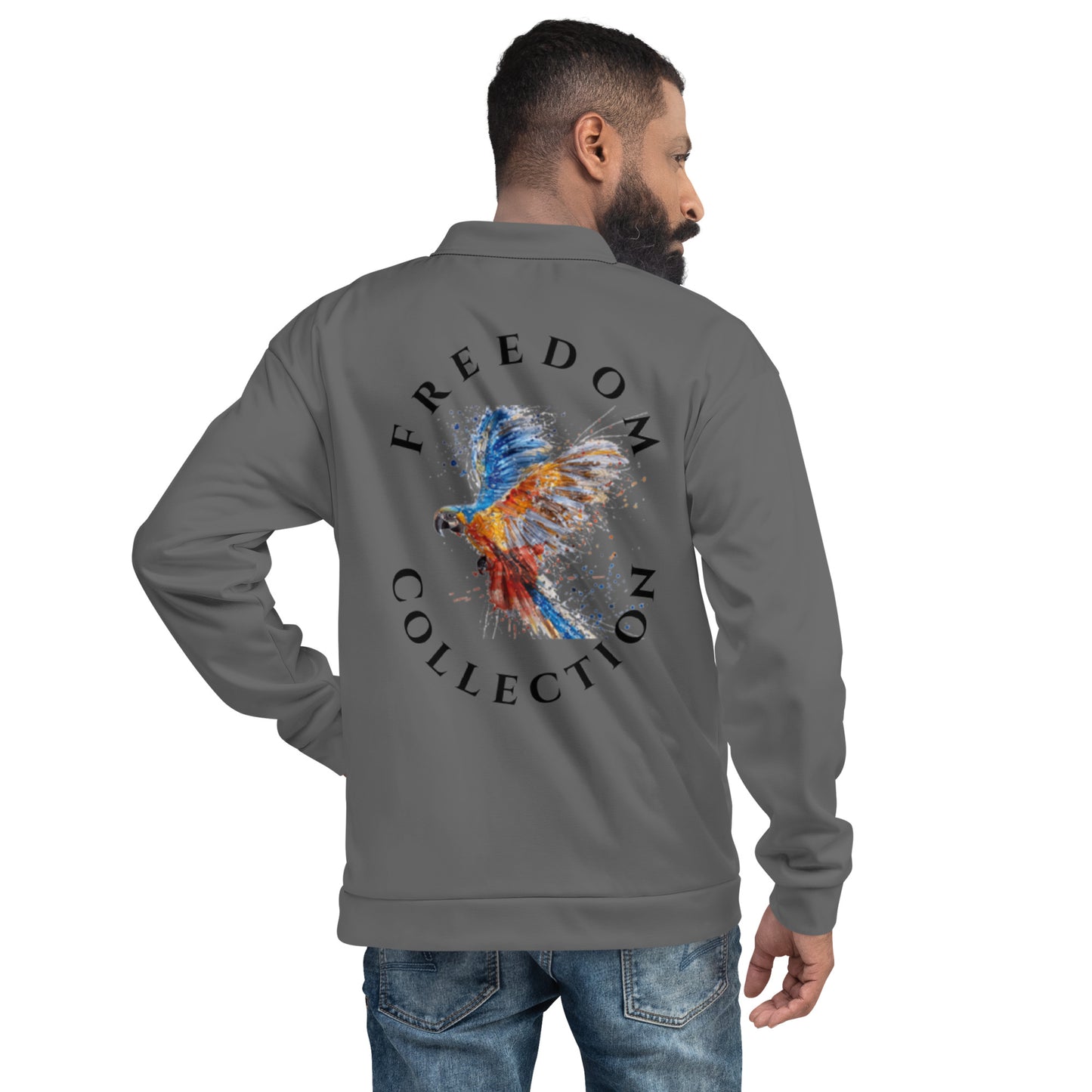 Uniekkly Me Freedom Unisex Bomber Jacket - Gray