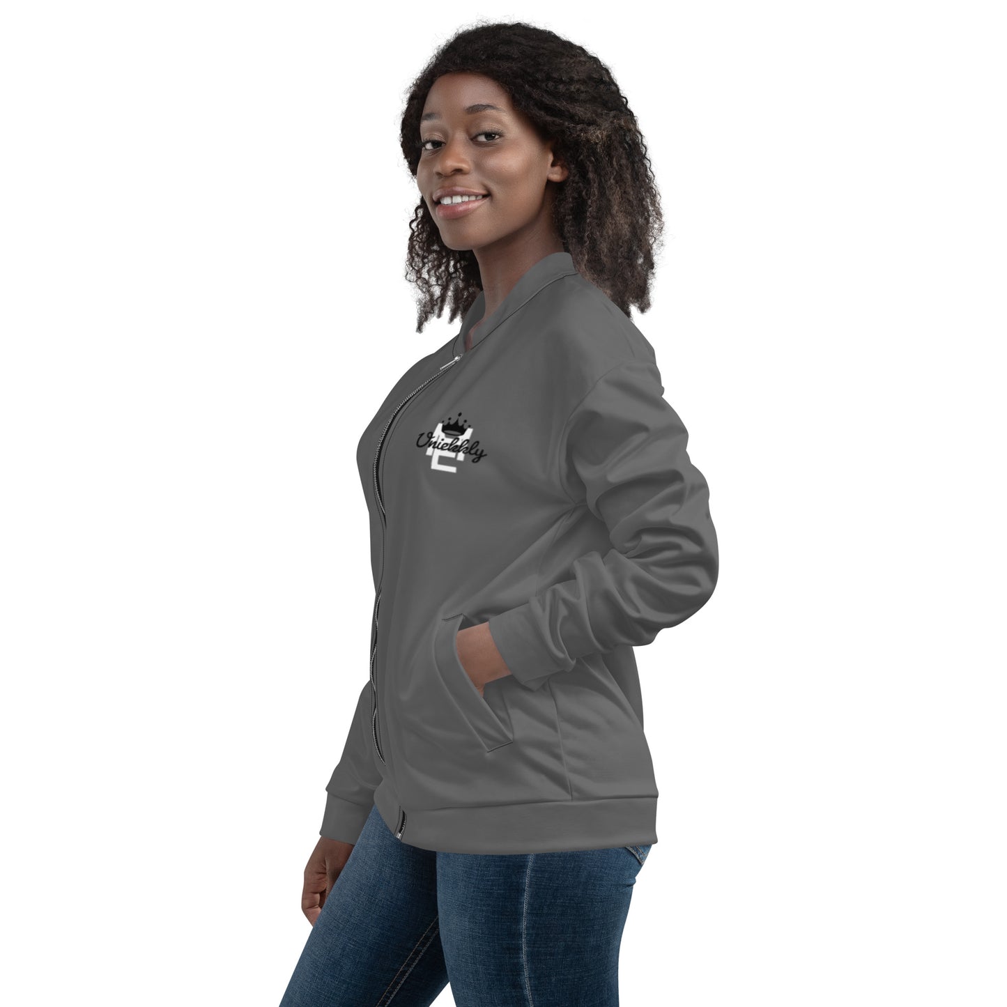Uniekkly Me Freedom Unisex Bomber Jacket - Gray