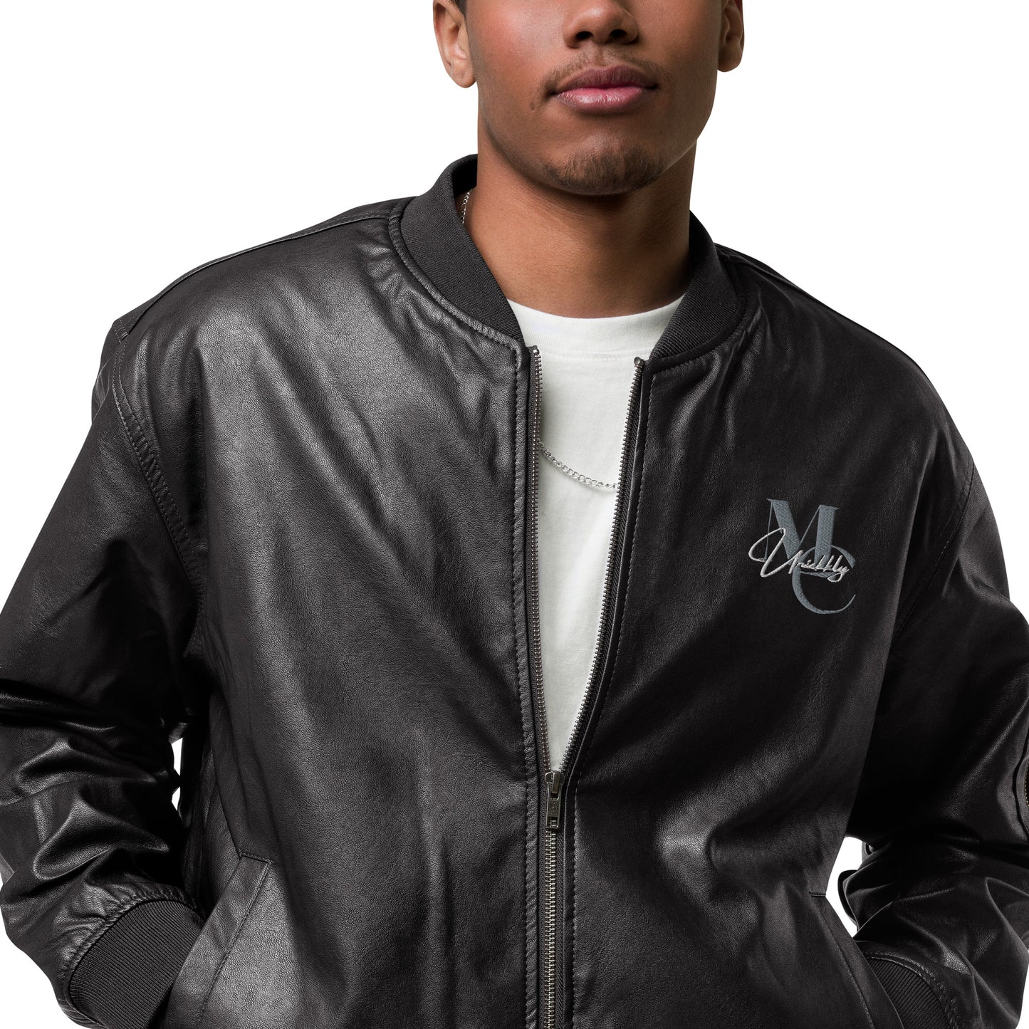 Uniekkly Me Elite Leather Bomber Jacket