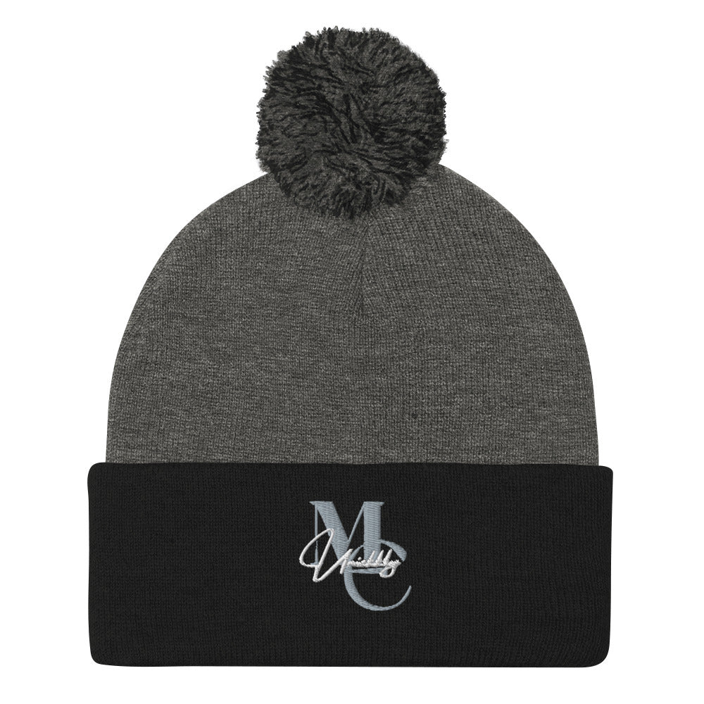 Uniekkly Me Elite Pom-Pom Beanie (Gry/Wht)