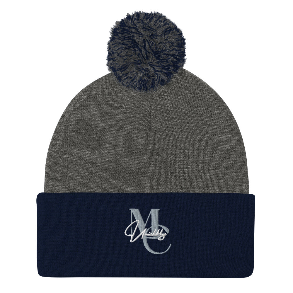 Uniekkly Me Elite Pom-Pom Beanie (Gry/Wht)