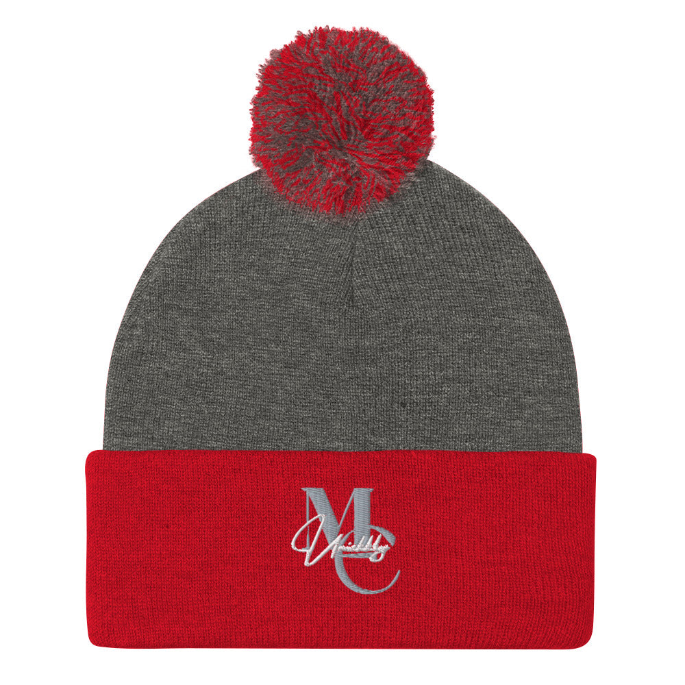 Uniekkly Me Elite Pom-Pom Beanie (Gry/Wht)