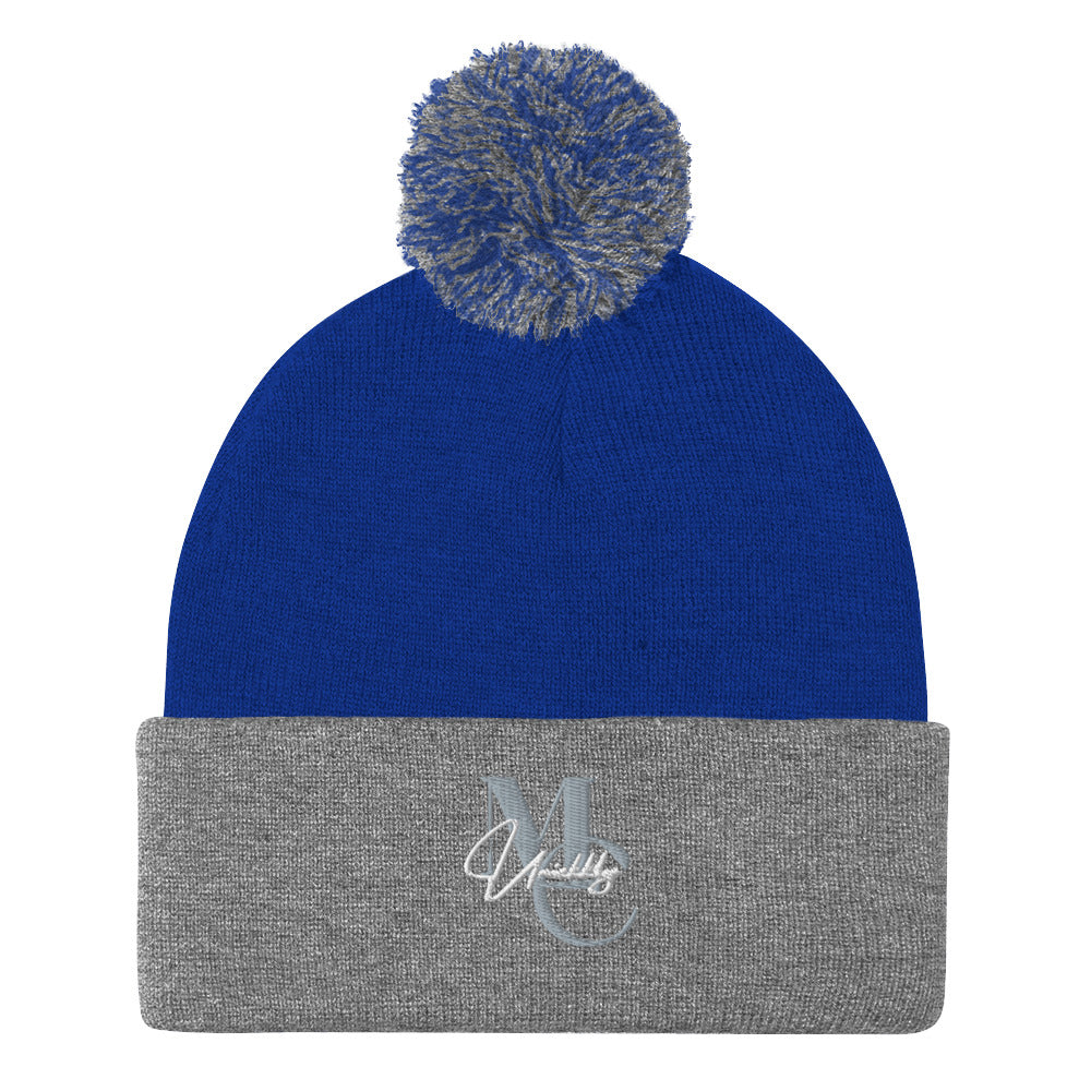 Uniekkly Me Elite Pom-Pom Beanie (Gry/Wht)