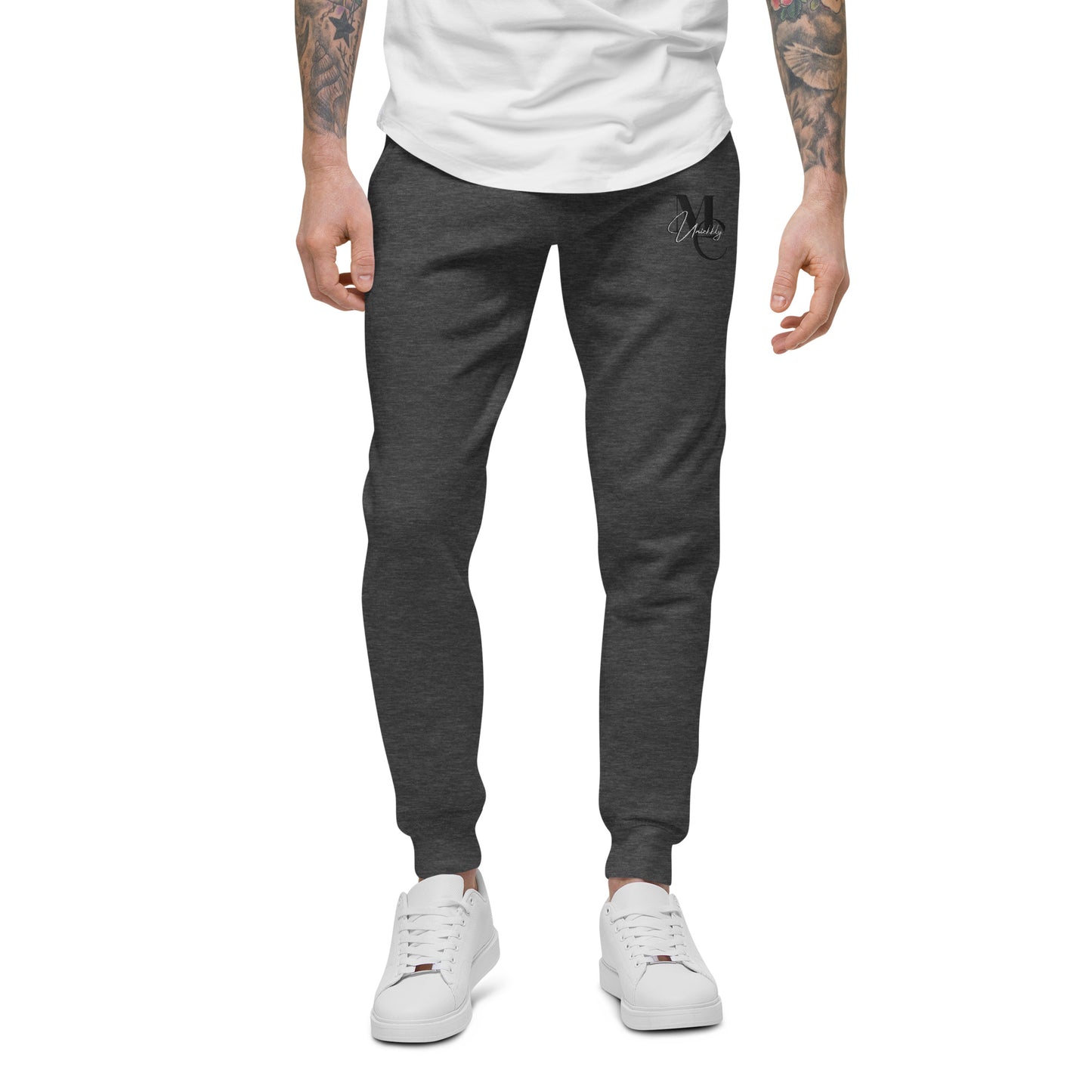 Uniekkly Me Elite Unisex fleece sweatpants (Blk/Wht lettering)