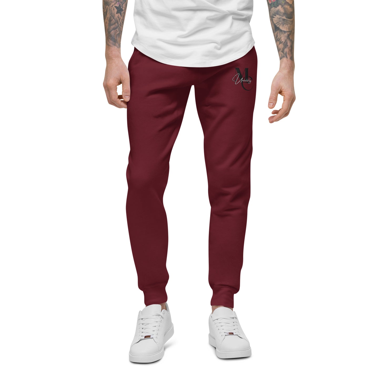Uniekkly Me Elite Unisex fleece sweatpants (Blk/Wht lettering)