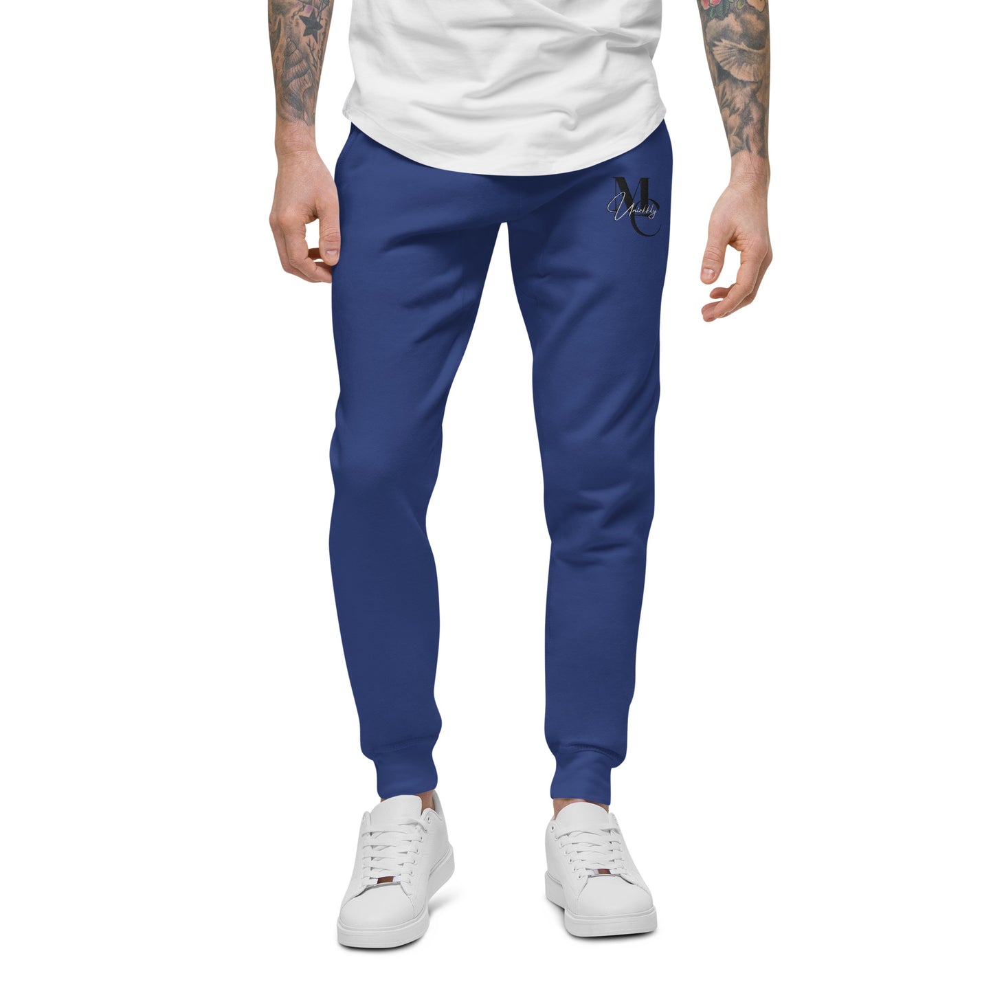 Uniekkly Me Elite Unisex fleece sweatpants (Blk/Wht lettering)