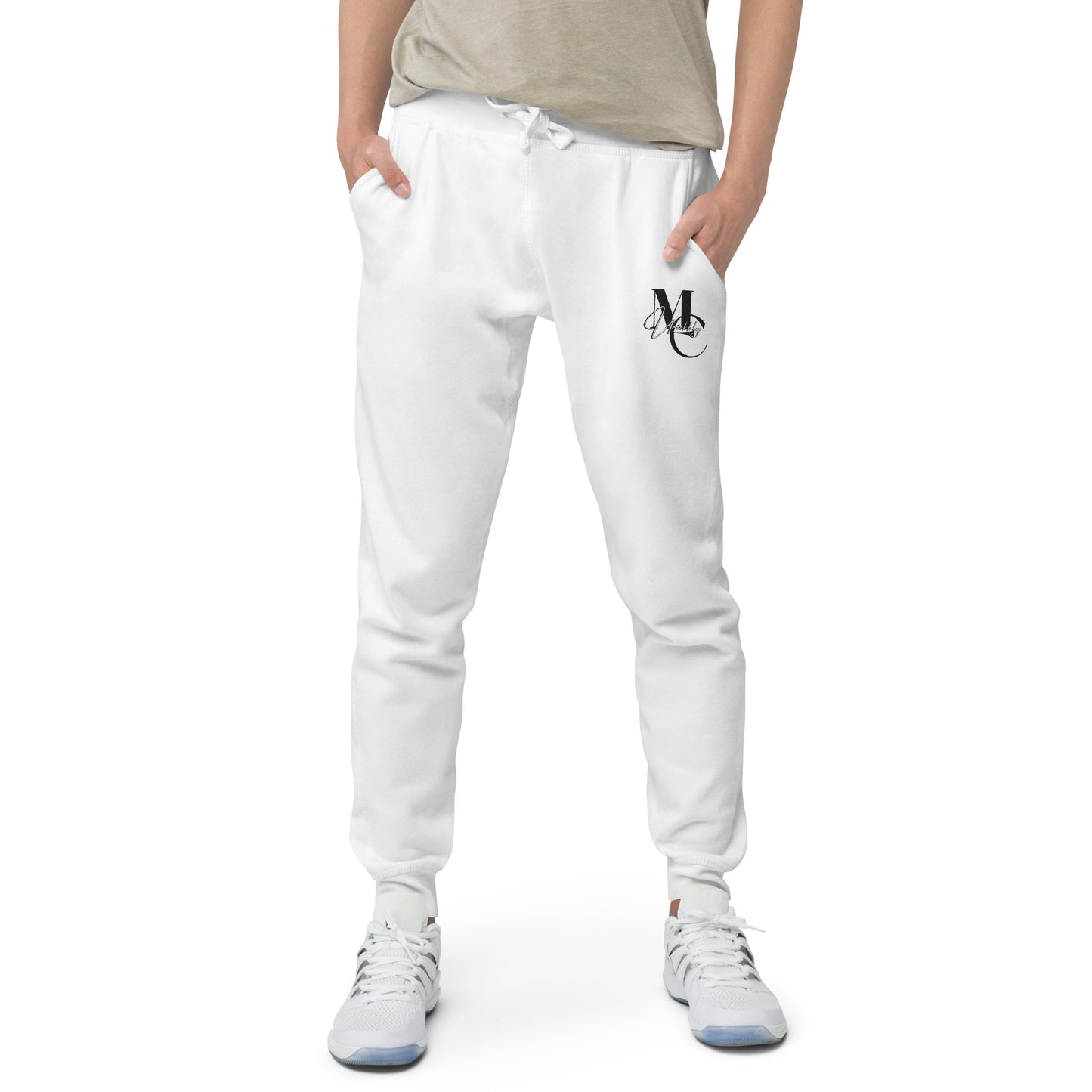 Uniekkly Me Elite Unisex fleece sweatpants (Blk/Wht lettering)