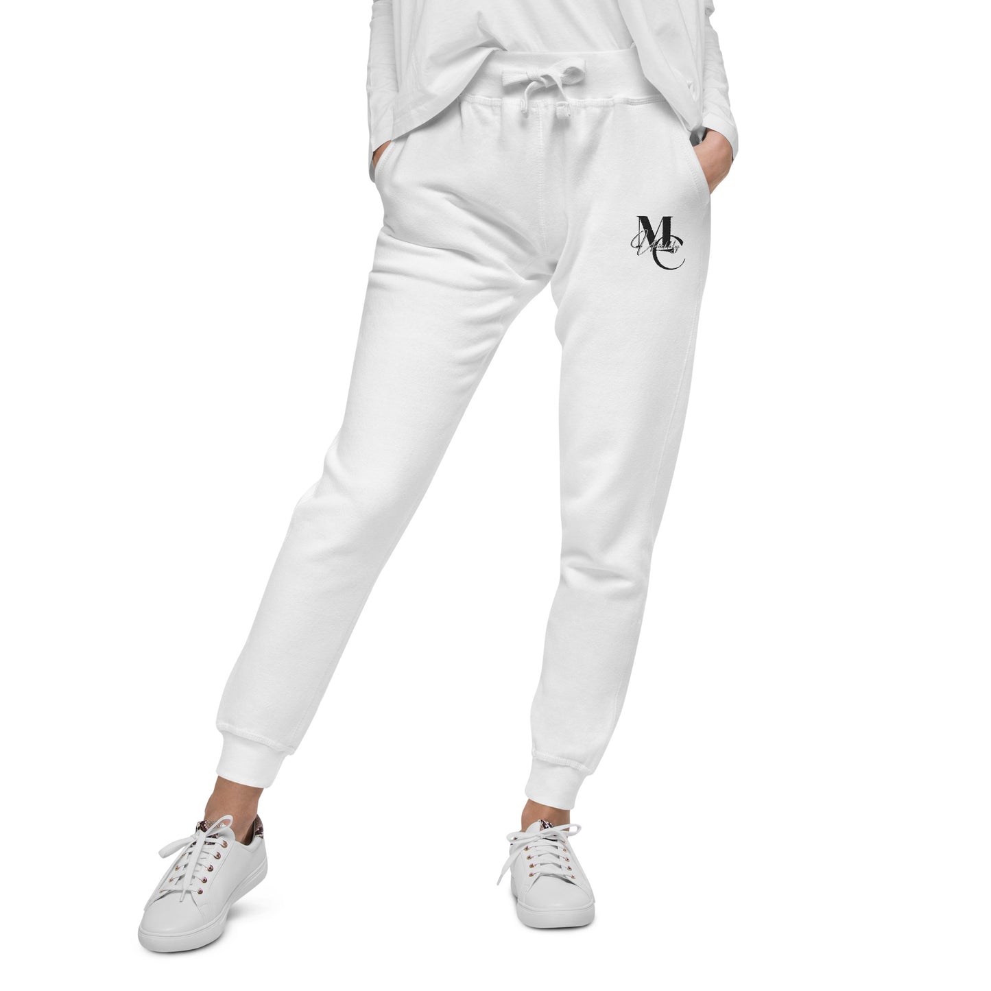 Uniekkly Me Elite Unisex fleece sweatpants (Blk/Wht lettering)