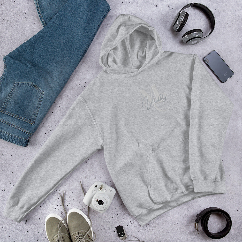 Uniekkly Me Elite Unisex Hoodie (Wht/Gry lettering)